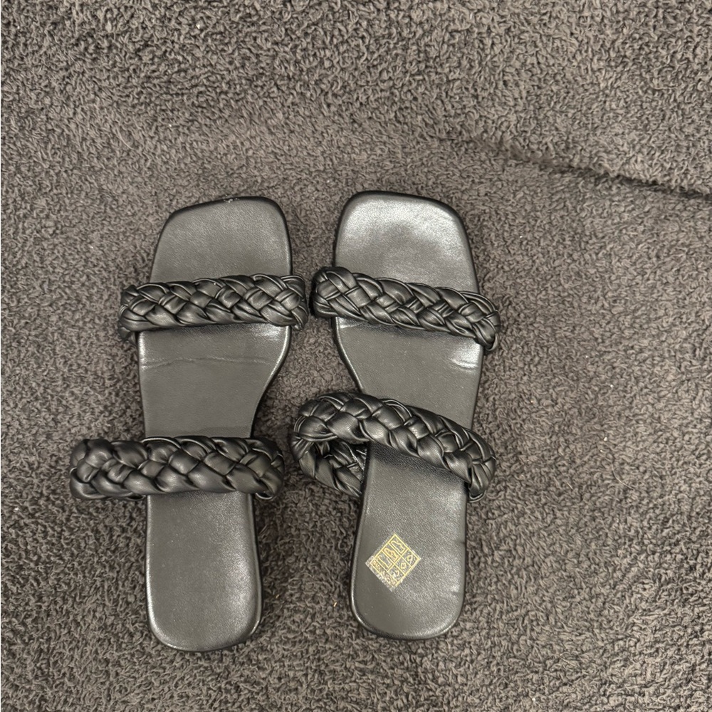 SHEIN Black Braided Sandals